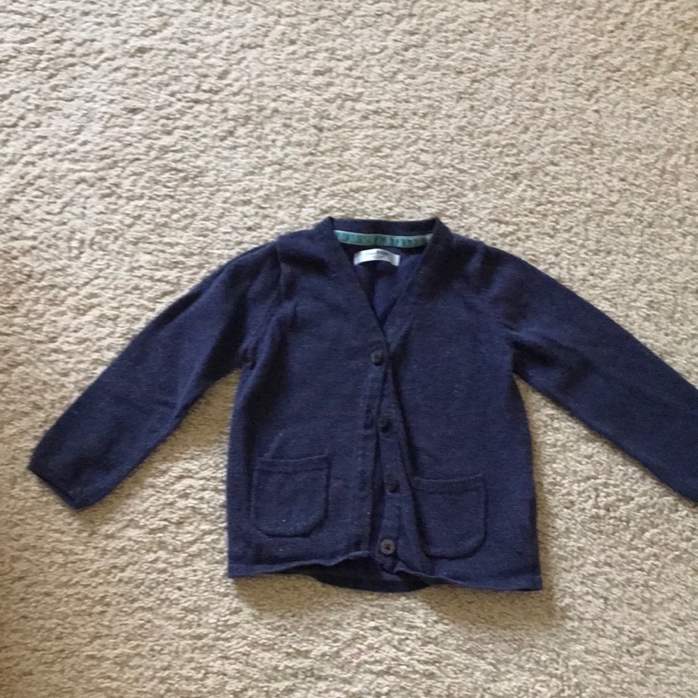 Mini Boden toddler girl navy sweater. Size 12-18 months.